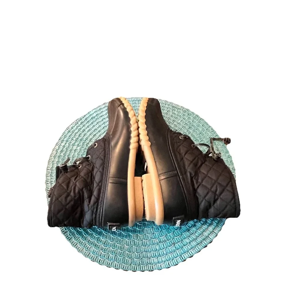 Nautica Dorsay Womens 7 Black Quilted Duck Boots Rain Snow Ankle Booties EUC - Picture 7 of 9